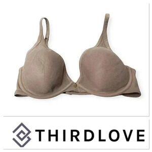 Third Love classic contour plunge beige bra size 32E